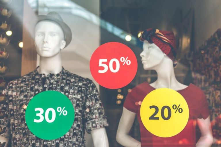 Clearance Sale - two male and female mannequin wearing clothes