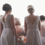 Wedding Fashion - bridesmaids wearing gray gowns