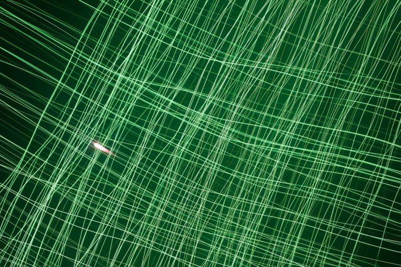 Green Tech - green and white plaid textile